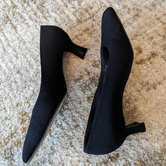 Vintage Stuart Weitzman Leah Square Toe Black Pumps Shoes Women's Size 8.5 N - Picture 6 of 13